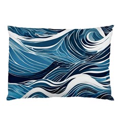 Abstract Blue Ocean Wave Pillow Case (two Sides) by Jack14