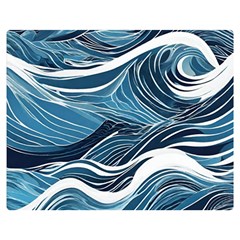 Abstract Blue Ocean Wave Premium Plush Fleece Blanket (medium) by Jack14