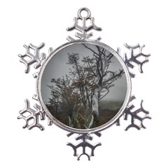 Nature s Resilience: Tierra Del Fuego Forest, Argentina Metal Large Snowflake Ornament by dflcprintsclothing