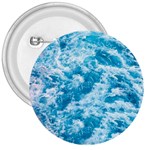 Blue Ocean Wave Texture 3  Buttons Front