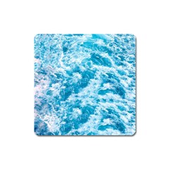 Blue Ocean Wave Texture Square Magnet by Jack14