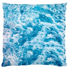 Blue Ocean Wave Texture Large Cushion Case (one Side) by Jack14