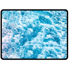 Blue Ocean Wave Texture Two Sides Fleece Blanket (large) by Jack14