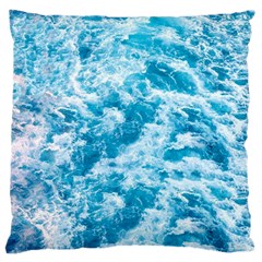 Blue Ocean Wave Texture Standard Premium Plush Fleece Cushion Case (two Sides) by Jack14