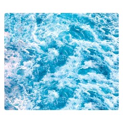 Blue Ocean Wave Texture Two Sides Premium Plush Fleece Blanket (small) by Jack14