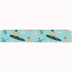 Beach Surfing Surfers With Surfboards Surfer Rides Wave Summer Outdoors Surfboards Seamless Pattern Small Bar Mat by Bedest