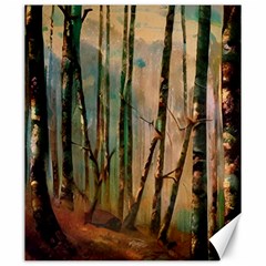 Woodland Woods Forest Trees Nature Outdoors Mist Moon Background Artwork Book Canvas 20  X 24  by Grandong