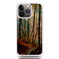 Woodland Woods Forest Trees Nature Outdoors Mist Moon Background Artwork Book Iphone 13 Pro Tpu Uv Print Case by Grandong