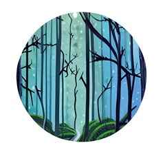 Nature Outdoors Night Trees Scene Forest Woods Light Moonlight Wilderness Stars Mini Round Pill Box (pack Of 3) by Grandong