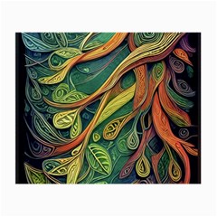 Outdoors Night Setting Scene Forest Woods Light Moonlight Nature Wilderness Leaves Branches Abstract Small Glasses Cloth (2 Sides) by Grandong