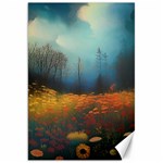 Wildflowers Field Outdoors Clouds Trees Cover Art Storm Mysterious Dream Landscape Canvas 20  x 30  19.62 x28.9  Canvas - 1