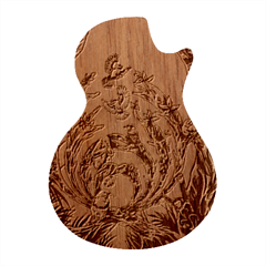 Monkey Tiger Bird Parrot Forest Jungle Style Guitar Shape Wood Guitar Pick Holder Case And Picks Set by Grandong