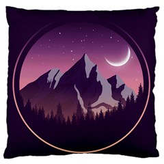 Mountain Night Crescent Moon Standard Premium Plush Fleece Cushion Case (two Sides) by Bedest