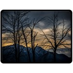 Tree silhouette at border of nahuel haupi lake, rio negro, argentina Two Sides Fleece Blanket (Large) 80 x60  Blanket Back