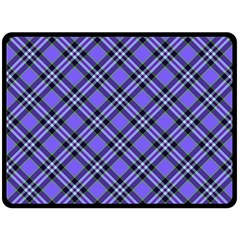 Blue Tartan Plaid 1 Diagonal Two Sides Fleece Blanket (large) by dressshop