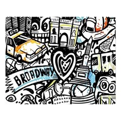 Doodle New York City Nyc Premium Plush Fleece Blanket (large) by Salmanaz77