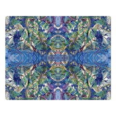 Blue Arabesque Premium Plush Fleece Blanket (large) by kaleidomarblingart