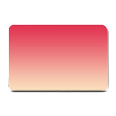 Crimson Red To Cream Yellow Linear Gradient Small Doormat by GradientsOmbre