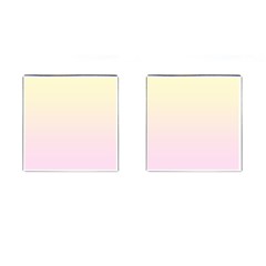 Cream Yellow To Pink Lace Linear Gradient Cufflinks (square) by GradientsOmbre