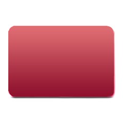 Coral Pink To Burgundy Red Linear Gradient Plate Mats by GradientsOmbre