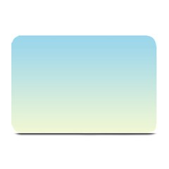 Baby Blue To Cream Yellow Linear Gradient Plate Mats by GradientsOmbre