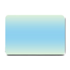 Cream Yellow To Baby Blue Bilinear Gradient Small Doormat by GradientsOmbre