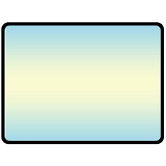 Baby Blue To Cream Yellow Bilinear Gradient Two Sides Fleece Blanket (large) by GradientsOmbre