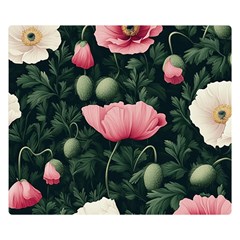 Poppy Flower Plant Petals Bloom Premium Plush Fleece Blanket (small) by Grandong