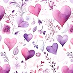 Hearts Love Purple Play Mat (Square) Front