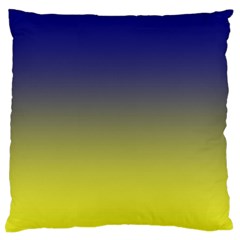 Navy Blue To Electric Yellow Linear Gradient Standard Premium Plush Fleece Cushion Case (one Side) by GradientsOmbre