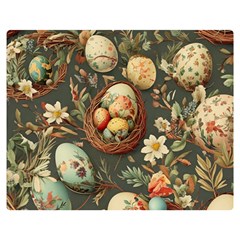 Charming Seamless Pattern Vintage Easter Floral Motif Two Sides Premium Plush Fleece Blanket (teen Size) by dflcprintsclothing