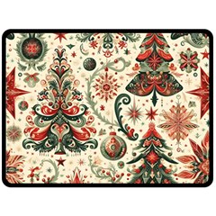 Christmas Tree Snow Two Sides Fleece Blanket (large) by Bedest