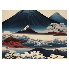 Hokusai Moutains Japan Premium Plush Fleece Blanket (extra Small) by Bedest