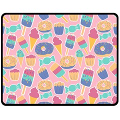 Ice Cream Donut Sweets Candie Two Sides Fleece Blanket (medium) by Apenda