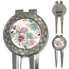 Flowers Pattern Floral 3-in-1 Golf Divots by Sabxi