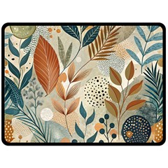 Leaves Pattern Flora Fleece Blanket (large) by Sabxi