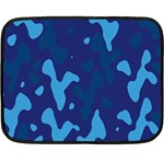 Blue Camouflage Pattern Two Sides Fleece Blanket (Mini) 35 x27  Blanket Front