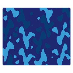 Blue Camouflage Pattern Two Sides Premium Plush Fleece Blanket (kids Size) by kyorashop23