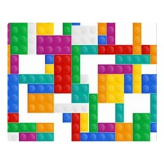 Colorful Bricks, Bricks, Colorful Two Sides Premium Plush Fleece Blanket (large) by kyorashop23