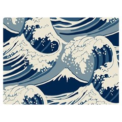 Japanese Wave Pattern Premium Plush Fleece Blanket (extra Small) by Cemarart