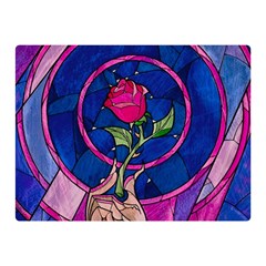 Enchanted Rose Stained Glass Two Sides Premium Plush Fleece Blanket (mini) by Cemarart