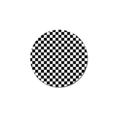 Pattern Checkered Squares Black White Pattern Golf Ball Marker by Sabxi