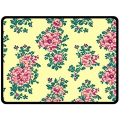 Retro 1880s Flowers Pattern 8 Two Sides Fleece Blanket (large) by violetheavensky