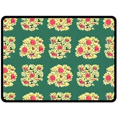 Retro 1880s Flowers Pattern 6 Two Sides Fleece Blanket (large) by violetheavensky