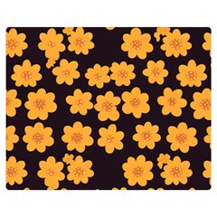 Retro 40s 50s Flowers Pattern Halloween 4 Two Sides Premium Plush Fleece Blanket (teen Size) by violetheavensky