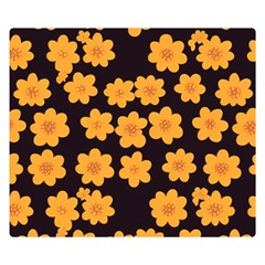 Retro 40s 50s Flowers Pattern Halloween 4 Premium Plush Fleece Blanket (small) by violetheavensky