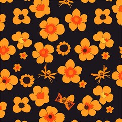 Retro 40s 50s Flowers Pattern Halloween Play Mat (square) by violetheavensky