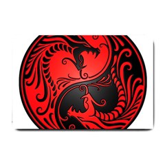 Red Yin Yang Dragons Small Doormat by JeffBartels