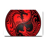 Red Yin Yang Dragons Small Doormat 24 x16  Door Mat