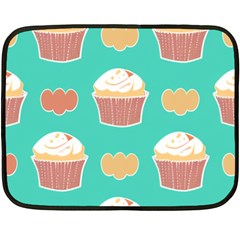 Retro 40s 50s Cupcake Pattern 3 Two Sides Fleece Blanket (mini) by violetheavensky